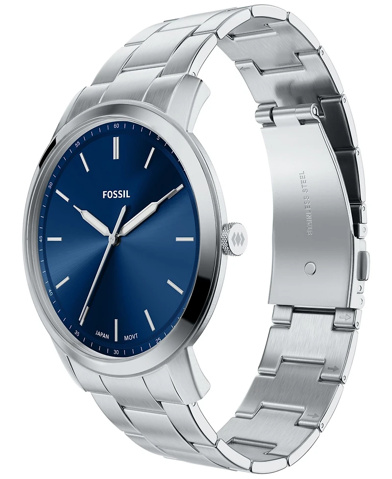 Fossil Men's Minimalist Three-Hand Stainless Steel Watch 44mm