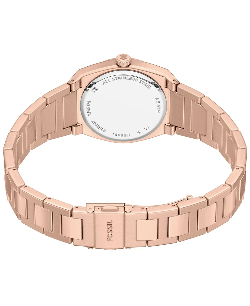 Fossil Women's Everett Three-Hand Rose Gold-Tone Stainless Steel Watch 27mm