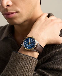 Fossil Men's Pearson Multi-Function Brown Leather Watch 42mm