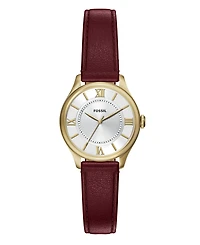 Fossil Women's Gilmore Three-Hand Red Leather Watch 28mm