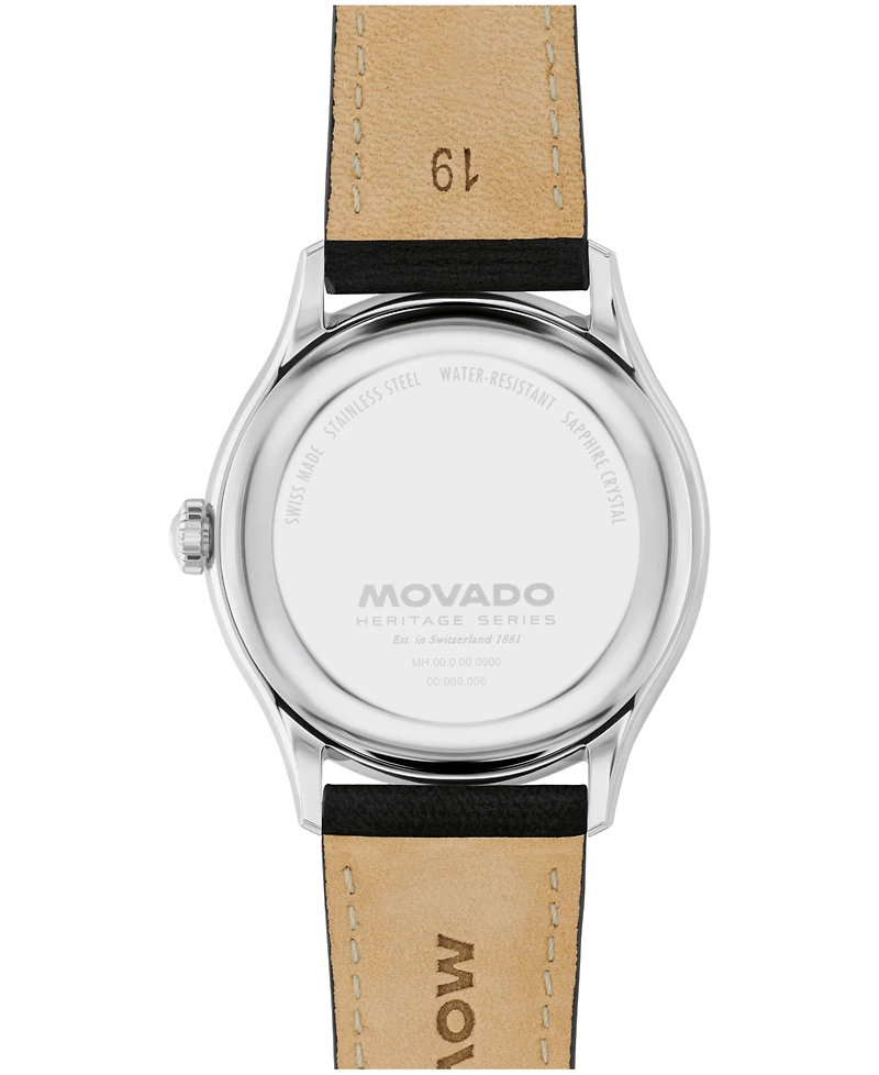 Movado Men's Calendoplan Swiss Quartz Leather Watch 37mm