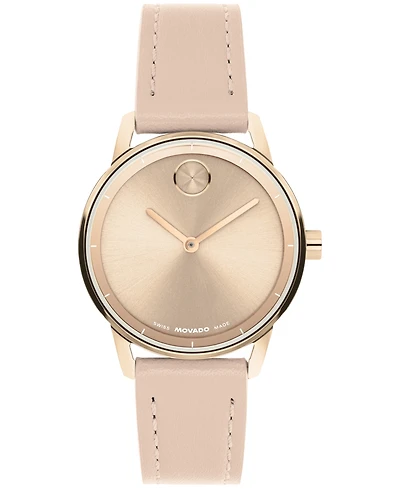 Movado Women's Bold Echo Swiss Quartz Nude Leather Watch 30mm