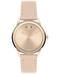 Movado Women's Bold Echo Swiss Quartz Nude Leather Watch 30mm
