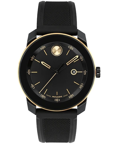 Movado Men's Bold TR90 Swiss Quartz Black Silicone Watch 42mm