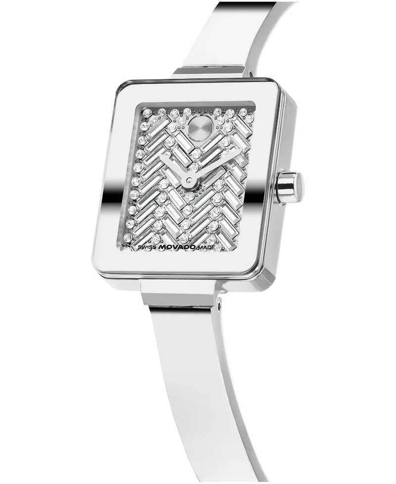 Movado Women's Bold Tank Mini Bangle Swiss Quartz Stainless Steel Watch 20mm x 23mm