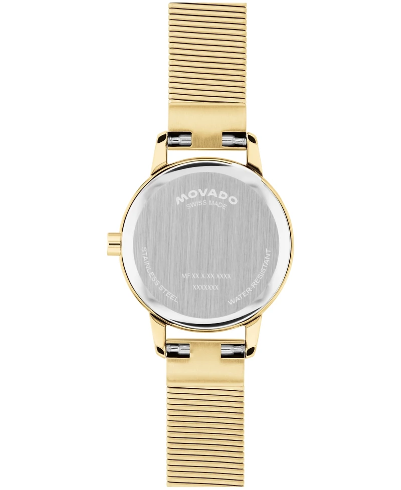 Movado Women's Baby Face Swiss Quartz Ionic Plated Light Yellow Gold Steel Watch 22.50mm