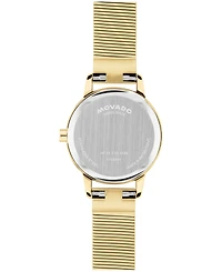 Movado Women's Baby Face Swiss Quartz Ionic Plated Light Yellow Gold Steel Watch 22.50mm