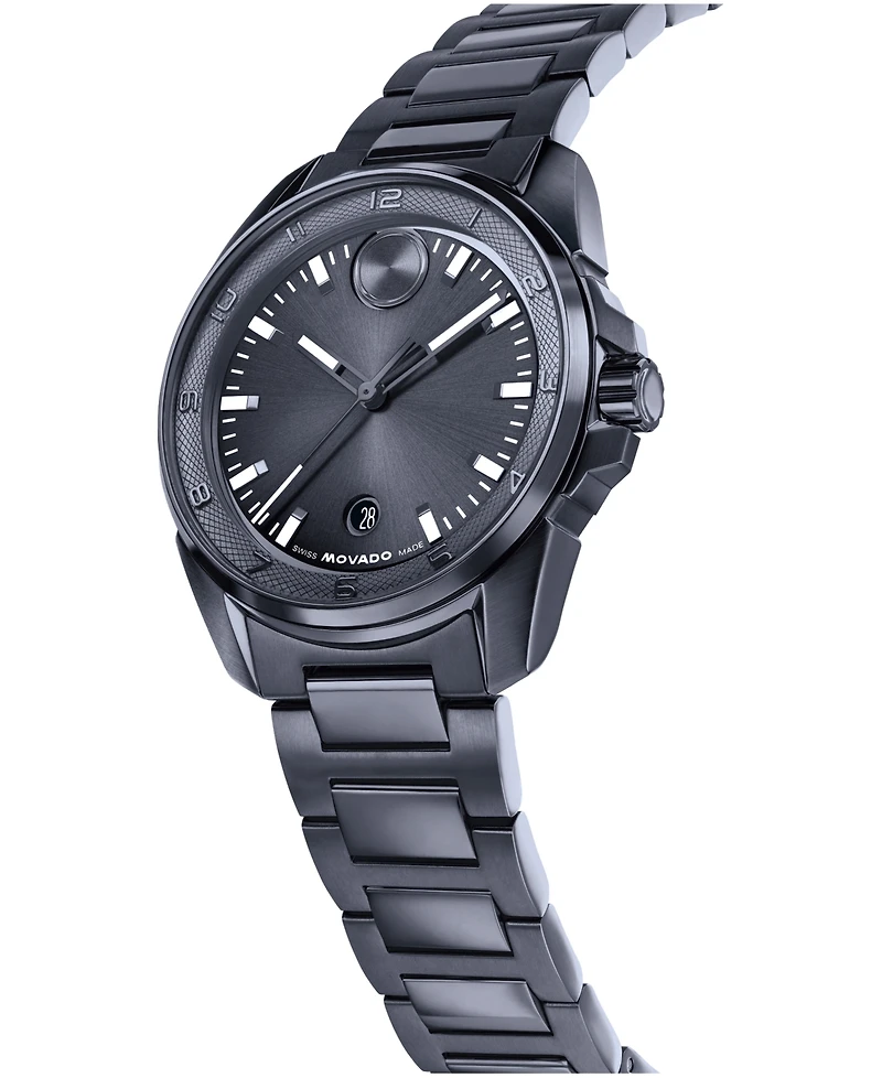 Movado Men's Bold Verso S Swiss Quartz Stainless Steel Ionic Plated Blue Steel Watch 34mm