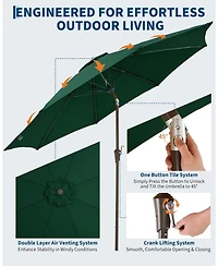 gaomon Garden Backyard 9Feet Outdoor Patio Market Table Umbrella for Deck and Poolside