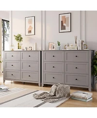 gaomon2 Set of 6 Drawers Dresser for Bedroom, 54" Modern Storage Chest with Painted Finish, Tall Organizer with Deep Drawers for Living Room, Closet