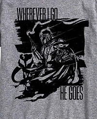 Airwaves Men's The Mandalorian & Grogu Wherever I Go Graphic T-Shirt