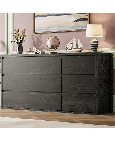 gaomon 9 Drawer Dresser for Bedroom, Wide Modern Chest of Drawers, Large Wood Dresser Wooden Storage Organizer for Living Room