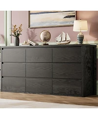 gaomon 9 Drawer Dresser for Bedroom, Wide Modern Chest of Drawers, Large Wood Dresser Wooden Storage Organizer for Living Room