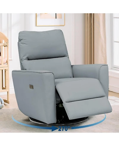 gaomon Swivel Glider Recliner Chair with Lumbar Support, Rocking Lounge Chair for Nursery