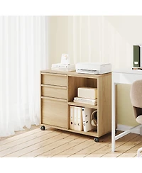 gaomon 3-Drawer File Cabinet, Rolling Storage Cabinet with Shelf for Dining Room, Office