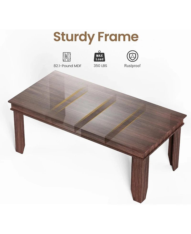 gaomon Wooden Dining Table 70.87 Inch, Kitchen Table Seats 6-8 People for Dining Room & Family Dinner