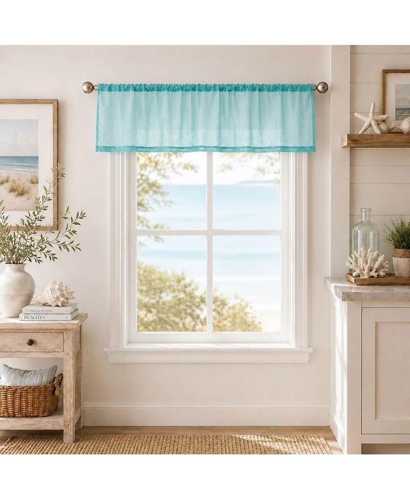 Kate Aurora Brandi Complete 3 Piece Rod Pocket Sheer Cafe Kitchen Curtain Tier And Valance Set