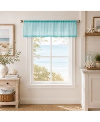 Kate Aurora Brandi Complete 3 Piece Rod Pocket Sheer Cafe Kitchen Curtain Tier And Valance Set