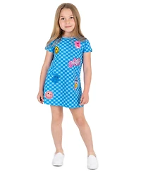 Rare Editions Girls' 2T-6X Checkered Applique Knit Dress