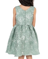 Rare Editions Girls' 2T-6X Brocade Bodice with Large Self Bow Dress