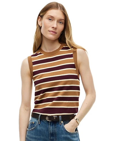 Tommy Hilfiger Women's Striped Sleeveless Crewneck Top