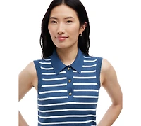 Tommy Hilfiger Women's Fine Gauge Polo Collar Sleeveless Sweater