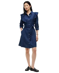 Tommy Hilfiger Women's Denim Volant Polo Collar Dress