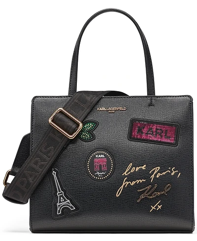 Karl Lagerfeld Paris Maybelle Logo Print Small Satchel Handbag