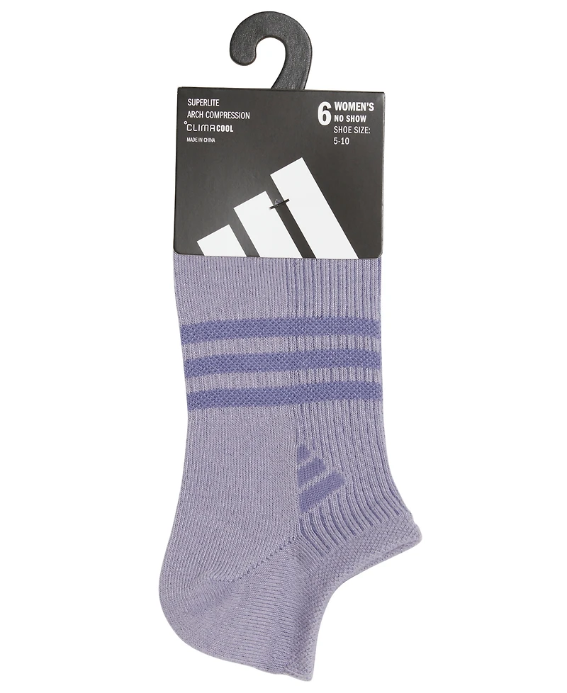 adidas Women's Athletic Superlite No Show Socks, 6-Pack