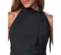 Vince Camuto Petite Laguna Crepe Halter Neck Midi Dress