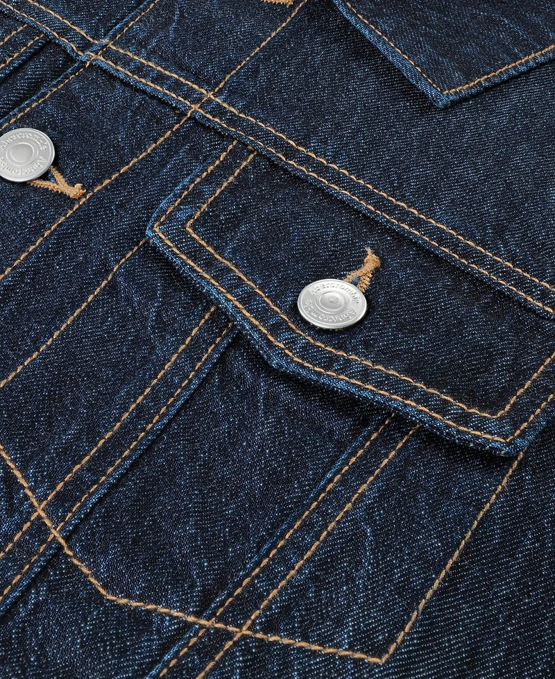 abercrombie kids Boys' 5-18 Long-Sleeve Hooded Denim Jacket