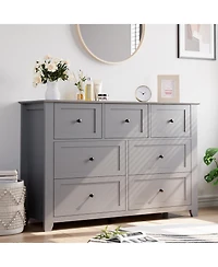 gaomon 2 Set of 7 Drawers Dresser for Bedroom, 54" Modern 7 Chest of Drawer Dresser, Storage Organizer with Drawers for Living Room, Hallway