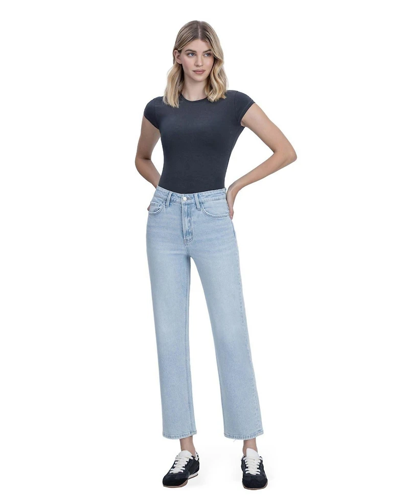 Flying Monkey Women's Super High Rise Tapered Leg Jeans