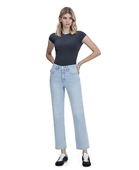 Flying Monkey Women's Super High Rise Tapered Leg Jeans