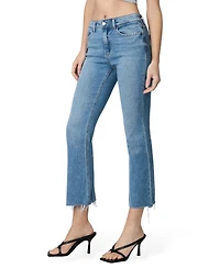 Flying Monkey Women's High Rise Distressed Hem Kick Flare Jeans