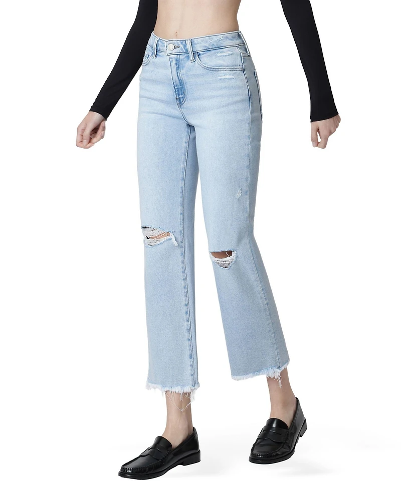 Vervet Women's High Rise Distressed Ankle Straight Jeans