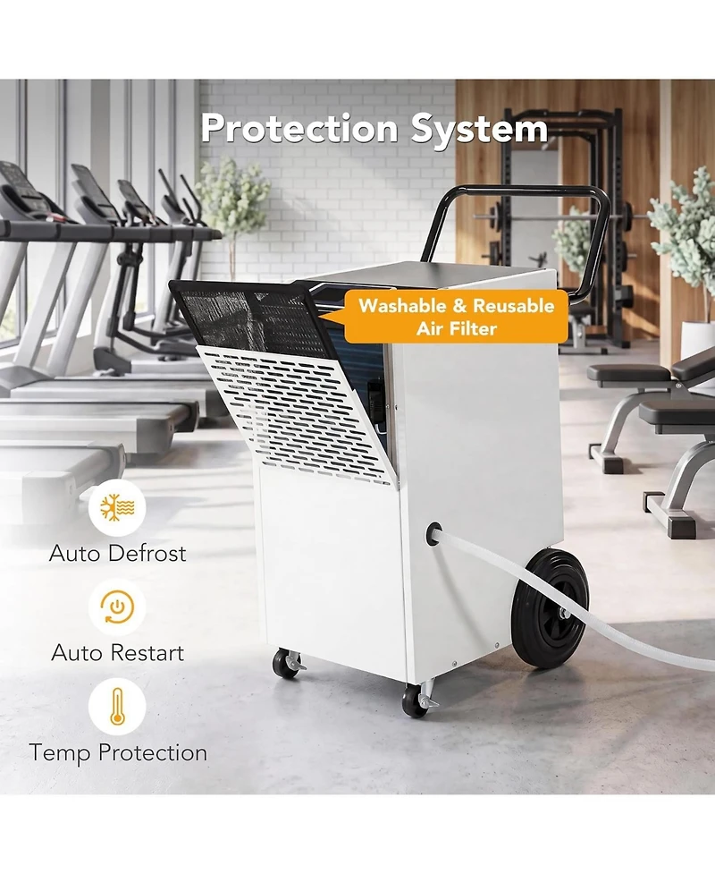 Tribesigns 154 Pints Commercial Dehumidifier with Pump and Drain Hose, Heavy Duty Commercial Dehumidifier for Up to 7000 Sq. Ft Large Spaces