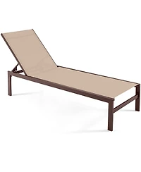 Gymax Set of 2 Aluminum Patio Chaise Lounge Outdoor Adjustable Lounge Chair W/ 6-Position Backrest
