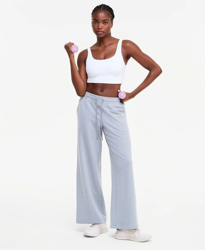 Id Ideology Women's Wide-Leg Fleece Pants, Macy's Exclusive