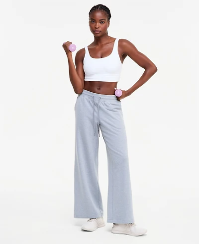 Id Ideology Women's Wide-Leg Fleece Pants, Macy's Exclusive