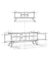 Kentler Mid Century Low Tv Media Stand