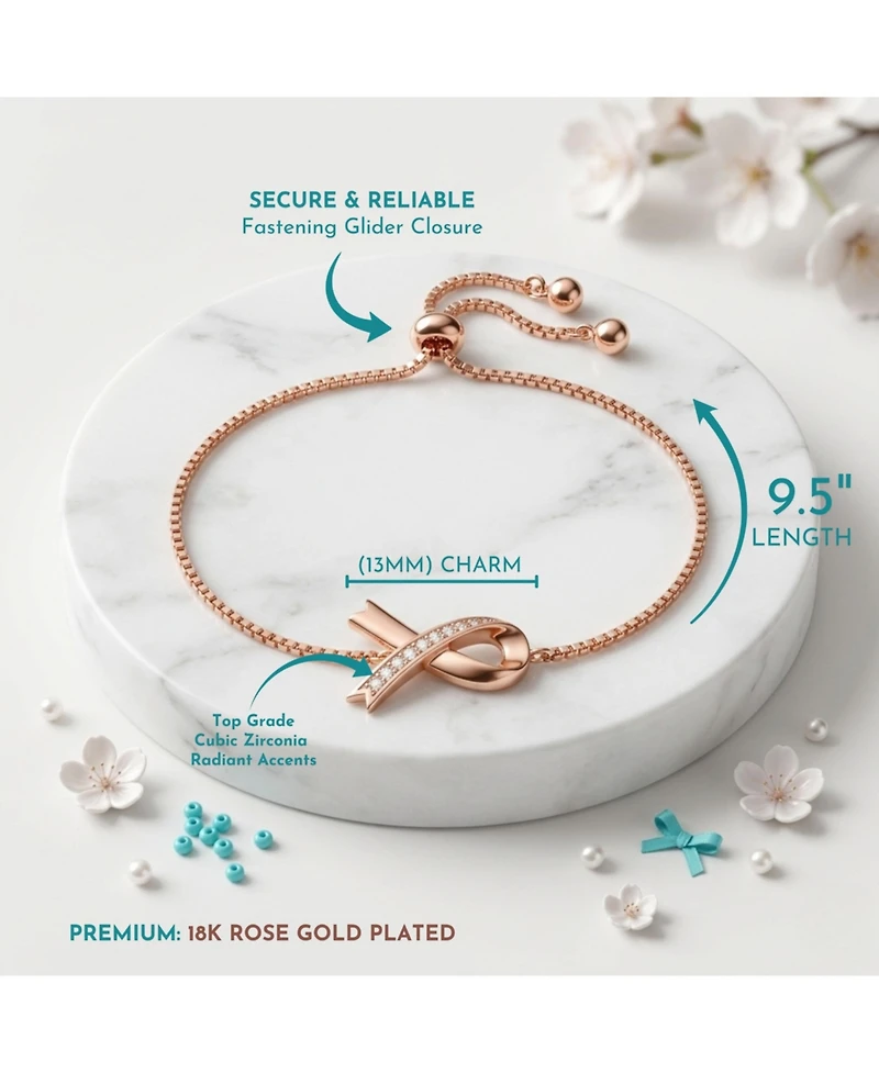 GiGiGirl Stunning Teens/Young Adults 18K Rose Gold Plated Infinity Love Adjustable Bracelet