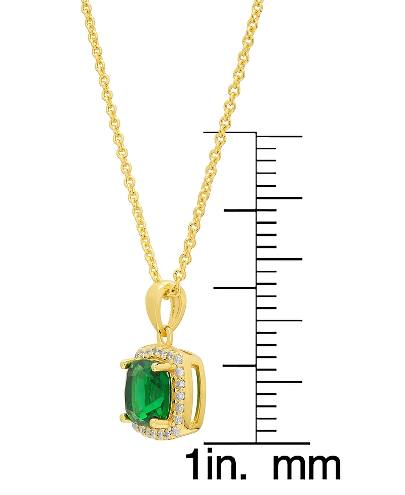 Macy's Simulated Cubic Zirconia Cushion Halo Pendant Necklace with Matching Stud Earrings 2-Piece Set