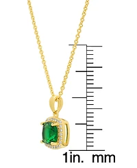 Macy's Simulated Cubic Zirconia Cushion Halo Pendant Necklace with Matching Stud Earrings 2-Piece Set