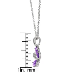 Macy's Simulated Cubic Zirconia Flower Pendant Necklace with Matching Stud Earrings 2-Piece Set