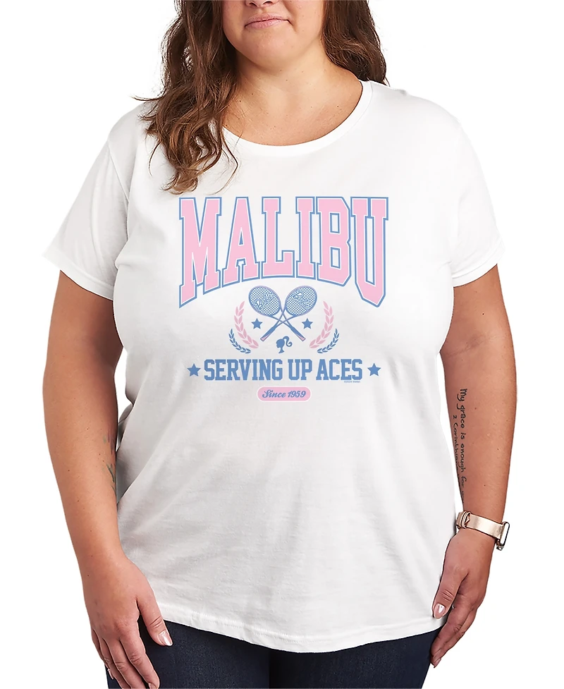 Hybrid Apparel Plus Barbie Malibu Varsity Tennis Graphic T-Shirt