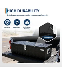Gaomon 48"x15"x15" Heavy Duty Aluminum Truck Bed Tool Boxes with Sliding Shelf, Outdoor Storage Organizer with Lock and Keys