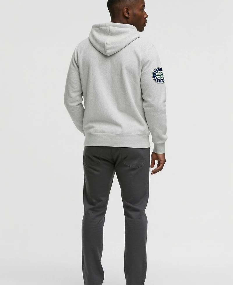 Champion Men's Gray Seattle Mariners Reverse Weave Chenille Full-Zip Hoodie