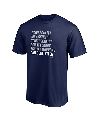 BreakingT Men's and Women's Cam Schlittler Navy Schlitt List T-Shirt
