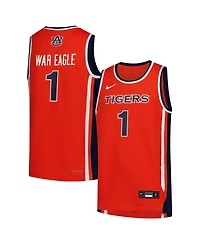 Nike Big Boys and Girls 1 Orange Auburn Tigers Replica Basketball Jersey